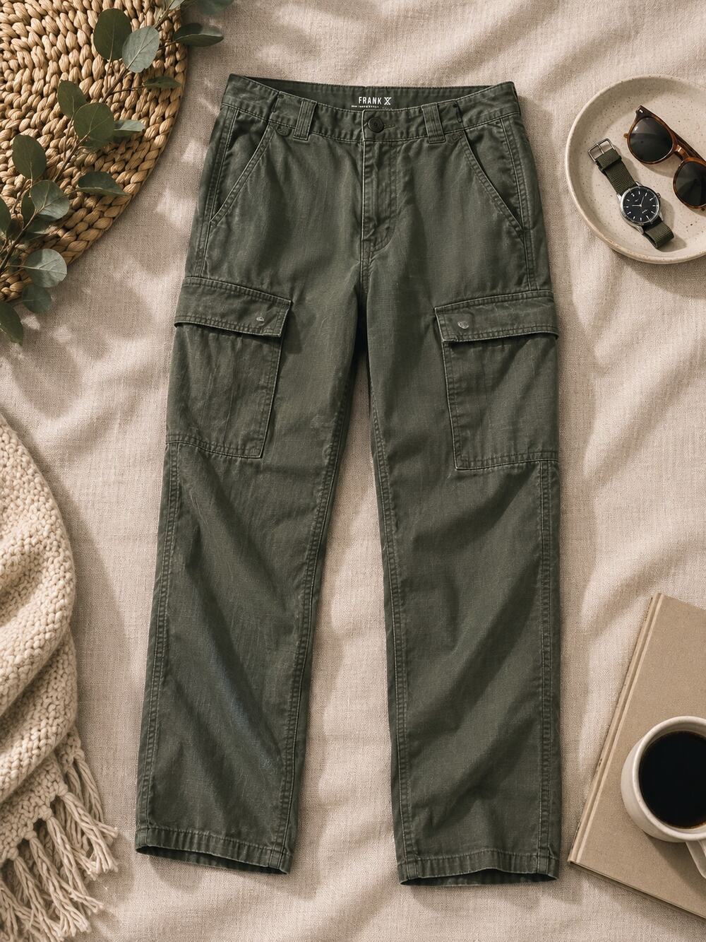 Roark Men's Cargo Pants Olive Green Ripstop Gorpcore Campcore Utility Size 28